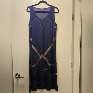 Elegant Blue Sleeveless Dress